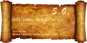Sándor Orbán névjegykártya