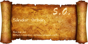 Sándor Orbán névjegykártya