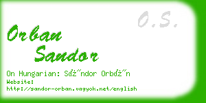 orban sandor business card